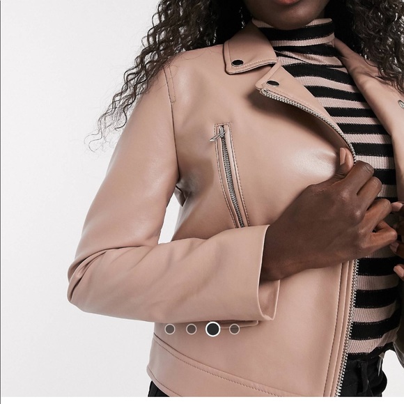 ✨NWT✨ Pink Faux Leather Jacket - Picture 1 of 5